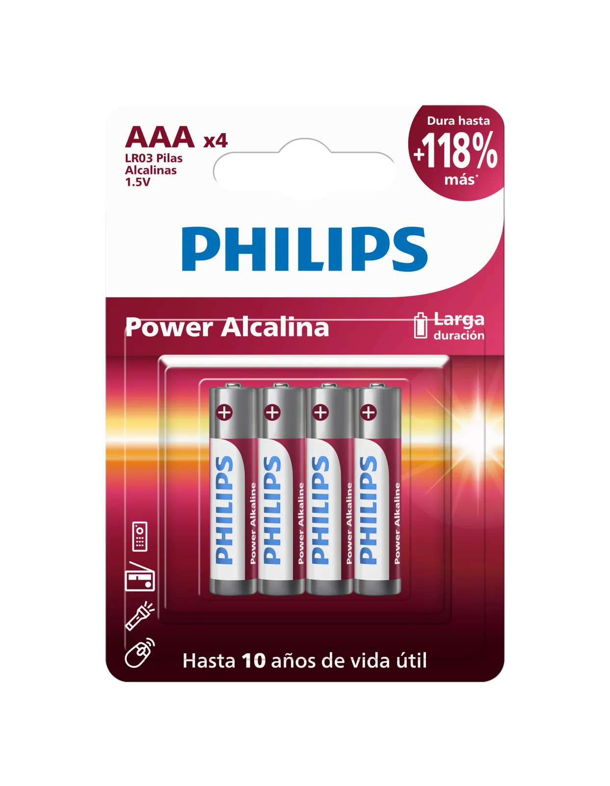 PILA ALKALINA PHILIPS AAA BLISTER X4